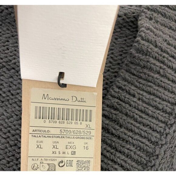 Massimo Dutti Women Sweater XL Cardigan Dark Green Knit Long Sleeve 5709/628 NWT - Picture 6 of 10